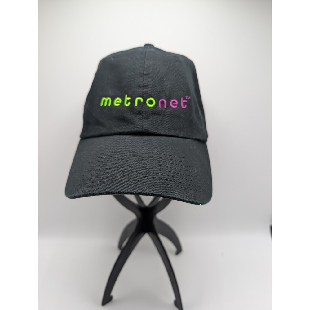 47 Brand Metronet Logo Baseball Cap Black Adjustable Dad Hat OSFA